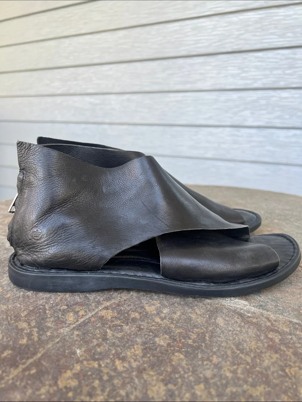 Born Iwa Black Leather Wrap Sandals - Picture 1 of 8